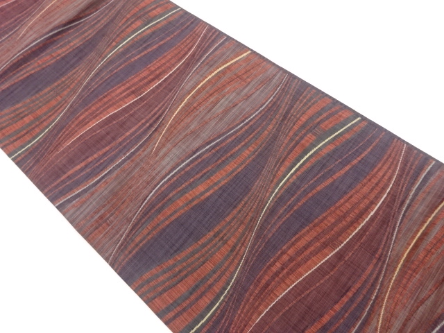 JAPANESE FUKURO OBI / URUSHI FOILWOVEN WAVY STRIPE